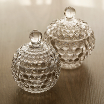 Mino export exquisite embossed beads three-dimensional transparent glass jar European-style crystal candy jar storage jar storage jar