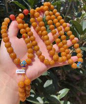 Yang Yujia Natural Huanglongyu Yangyan River Chicken Oil Yellow Multi-Circle Hand String Wool Chain 108 Foot Beads Rosary Certificate