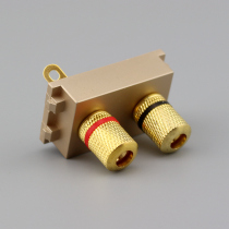 128 Champagne Double Head Audio Audio Socket Terminal Socket Module 86 Panel Audio Wiring Module