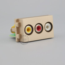 128 gold audio and video module AV Lotus audio and video socket RCA red and white lotus socket panel