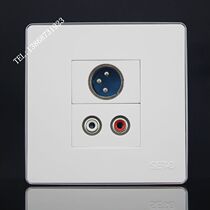 Silver edge welding-free wiring 86 male cannon audio socket panel red and white audio increased three-core microphone wall plug