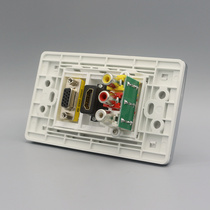Silver edge 120 type VGA docking HDMI HD direct plug RCA Red Yellow White audio video straight plug socket panel