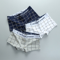 3 Flat Corner Pants Women Les Pure Cotton Mid Waist Wide Side Plaid Printed Four-corner Underwear Breathable Shorts Handsome T Safety Pants