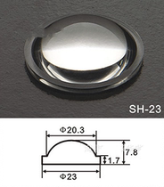Strong light flashlight fishing lamp convex mirror 23mm 28mm 50mm diameter acrylic optical lens