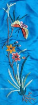 Flower and bird butterfly silk cloth neckline cuff hem with flower hand embroidery old embroidery Beijing embroidery hand embroidery decorative painting