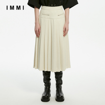 IMMI women white woolen wool horse skirt 300124