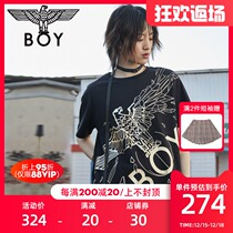 boylondon bronzing Eagle print 2020 summer T-shirt women short sleeve loose mens and womens models