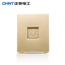 Chint NEW5D champagne gold four-core telephone line Module Type 118 wall socket panel interface module