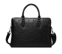 Emperor theaction Black Leather Bag Handbag