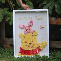  Winnie the Pooh-dried flower photo frame picture frame private custom high-end birthday anniversary gift for girlfriend
