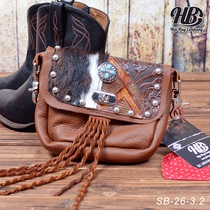  United States imported HB western cowboy waist bag shoulder bag super soft cowhide western giant harness shop