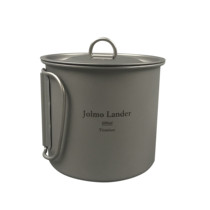 Jolmo Lander 600ml 750ml titanium folding Cup outdoor ultra-light portable pure titanium cup