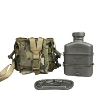 Jolmo Lander pure titanium wide mouth kettle cup set ultra light camping titanium kettle outdoor pure titanium lunch box