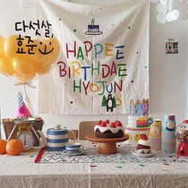 Korean ins baby birthday letter flag-hanging party scene layout decoration Forest childrens bedroom hanging cloth
