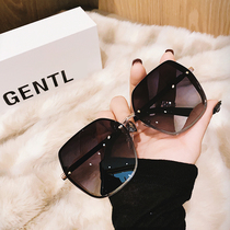 Polarized Sunglasses Women Driving glasses Han version No frame individuality Thickening Wind Shield metal sunglasses Anti-UV rays