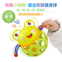Baby hand grip ball Buckle hole Keying toy Baby grip ball Taxonomy CLIMBING soft rubber ball Rattling ball 3-6-12 months
