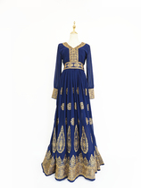 Moroccan gauze festival long sleeve dress embroidery sticking Diamond Princess robe spot dress female New