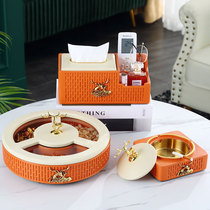 Modern simple and extravagant fruit plate home living room snack plate fruit plate with cover Chinese New Year candy box dried fruit box