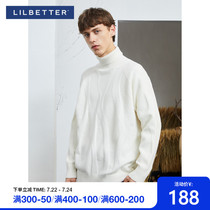 Lilbetter turtleneck sweater mens Korean version of loose knitwear winter thickened line trend mens base shirt