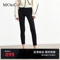  MOCO 2021 autumn new product personality all-match black cropped pants jeans Mo Anke