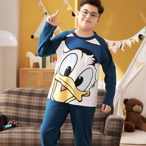 Fat childrens pajamas boys add fat to increase cotton autumn clothes Spring and Autumn long sleeves children Fat Boys Boys Boys