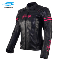 SWEEP motorcycle motorcycle vintage leather jacket jacket top female riding four seasons windproof warm drop fit soft