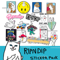 RIPNDIP Cat suitcase sticker Middle finger Cat tide brand suitcase sticker Dead fly Sticker Skateboard graffiti Sticker