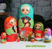 Russian doll 10-layer childrens toy basswood Watercolor Hand-painted tasteless children birthday gift