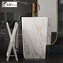 Guhe column basin One-piece floor-standing wash basin Single basin Bathroom wash basin Outdoor balcony wash basin