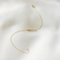 Customized simple model imported from the United States 14K gold small gold beads gold ball very thin European and American anklets do not fade