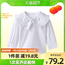 Girls bottoming shirt 2021 spring new foreign style doll collar fashionable children's shirt baby long sleeve tide