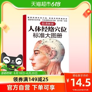 正規品 送料無料 標準大型人体経絡経穴図解 超鮮明人体経絡経穴図鑑