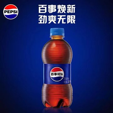 百事可乐原味七喜柠檬味汽水碳酸饮料300ml*12瓶