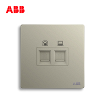  ABB switch socket Frameless Xuanzhi Champagne Silver wall switch panel Telephone computer socket AF323-CS