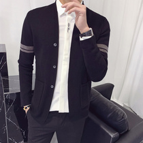 Mens Korean cloak knitted sweater Spring and Autumn personality trend hair stylist outer wear cardigan sweater jacket tide brand
