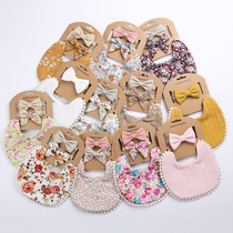 Korean version of Baby Cotton saliva towel baby pastoral wind floral bib newborn hipster lace fake collar bib
