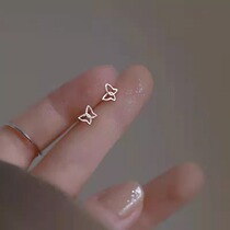 Senteo small frescoed cute butterfly earrings female pure silver Jane about small raised earrings earrings personality earbone nail earrings