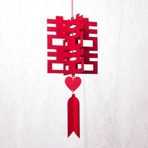 Non-woven lantern wedding wedding room decoration palace lantern hanging decoration bedroom living room decoration flannel creative pull flower