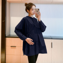 Shirt loose professional wear solid color autumn coat 2021 Korean casual maternity dress new shirt Spring and Autumn long sleeve