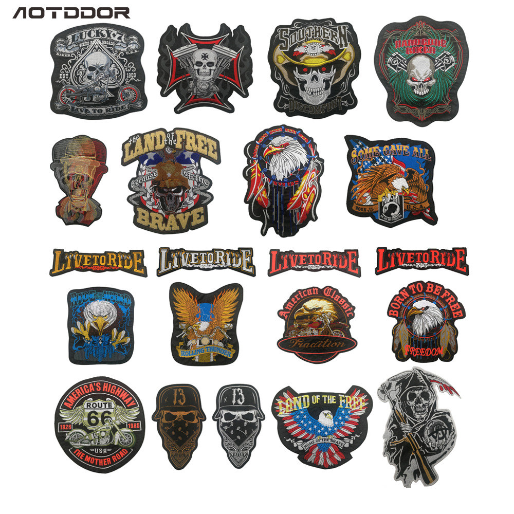 Oversized cloth paste motorcycle locomotive eagle embroidered badge cloth paste leather jacket decorative back patch paste