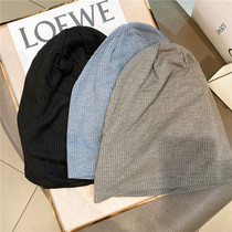 Korean Version Tide 100 Hitch Hat Heaps Hat Pile Hat Lady Autumn Winter Couple Fashion Pure Color Original Juku Warm Knit Cold Hat Man