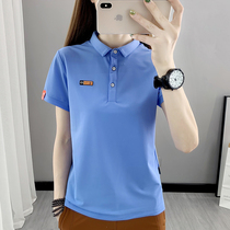 Design small lapel quick-drying t-shirt womens lapel short-sleeved polo shirt summer outdoor sports breathable perspiration quick-drying clothes