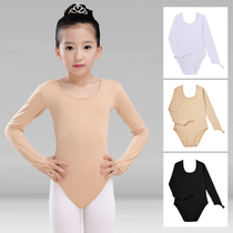 Childrens dance clothing long sleeve skating warm clothing base clothing skin flesh color practice onewear invisible underwear Beijing hair