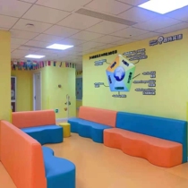 Customized wave training center early education institution card seat sofa company hotel special-shaped waiting rest area bench