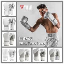 Boxing gloves American TITLE high-end series pure white pure leather hair lambskin Muay Thai Boxing Men and women