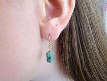 Australian Emerald graceful natural Emerald stone Taurus earrings