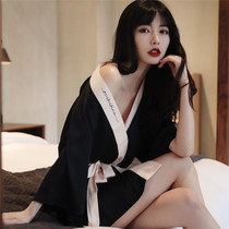  Japanese boyfriend style sexy sleeping womens clothing 2021 new silk suspender night dress morning robe nightgown ice silk thin section
