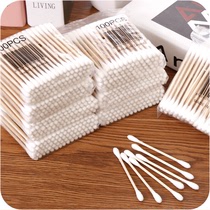 Natural cotton signature bag wooden stick cotton swab Cotton spiral ear cotton ball degreasing makeup remover