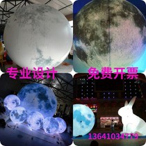 Mid-Autumn Moon Moon White Rabbit Air Model Inflatable Glowing Moon Planet Moon Rabbit Lam Rocket Astronaut