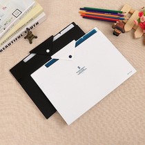 PP multi-layer file bag business organ bag Black and White 2 color simple 5-grid button folder storage bag test paper book